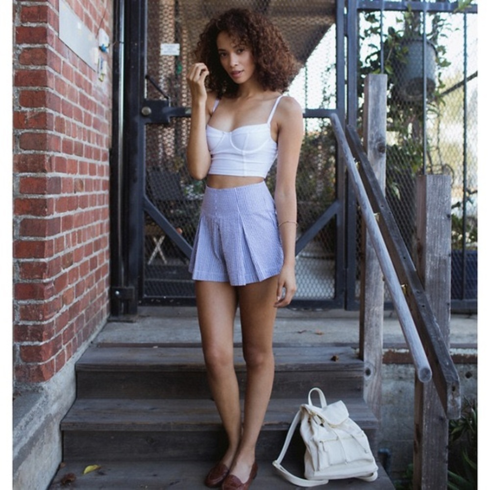 American apparel stripe blue shorts